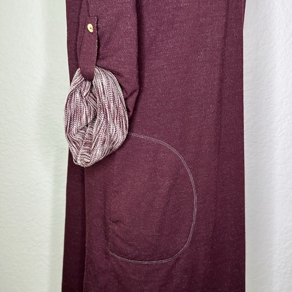 Max Edition Weekend Maroon Jersey Long Sleeve Dress Large - Picture 6 of 12